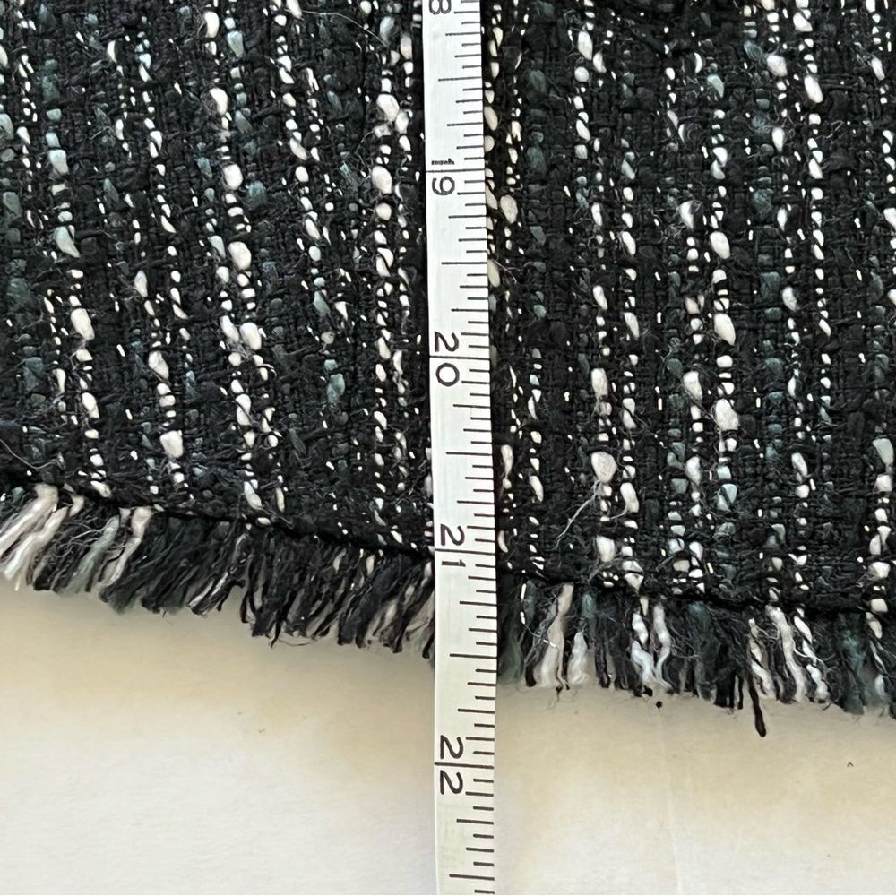 Stella & Jamie Blazer Jacket Sz M Black White Tweed Snap Closure Leather Arms - Picture 12 of 13